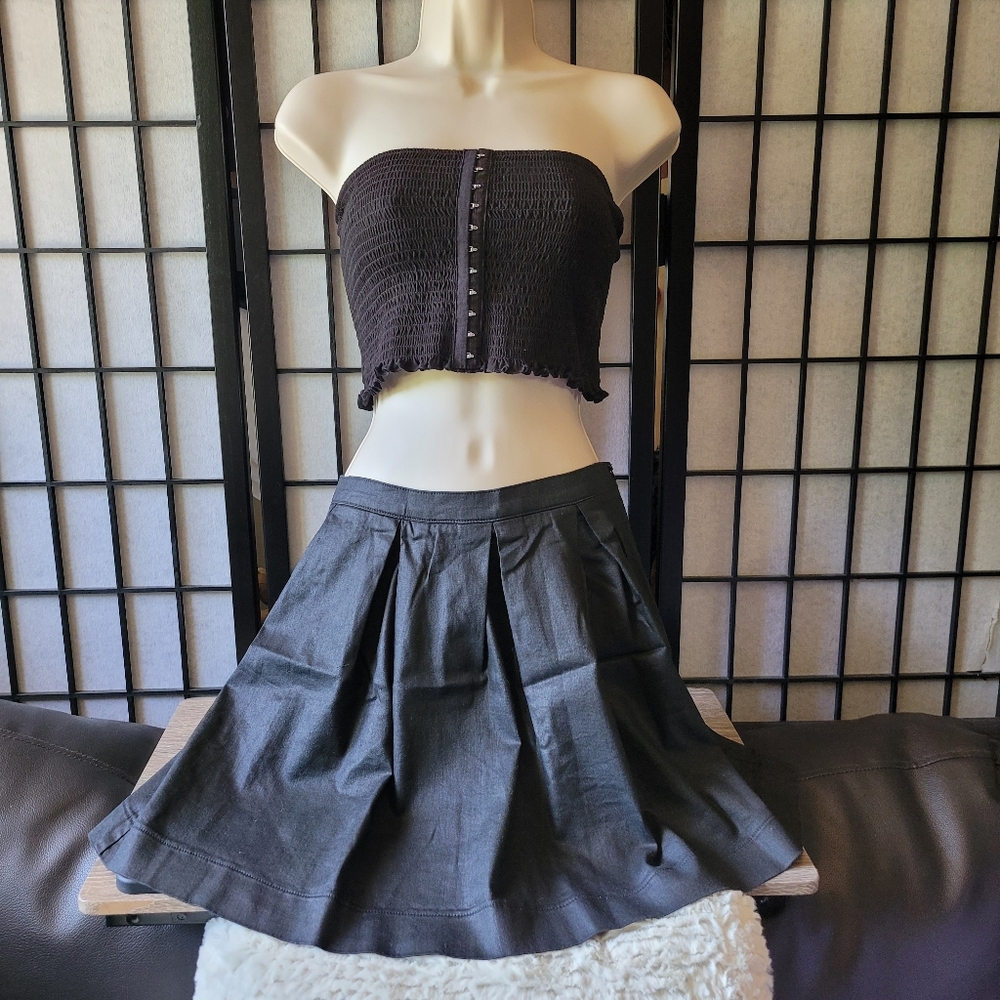 2/$8 • EUC FC Jeans Wet Look Skirt